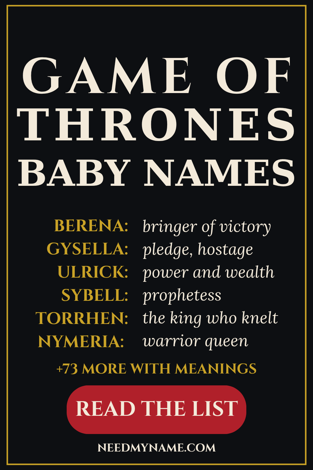 Game of Thrones Baby Names