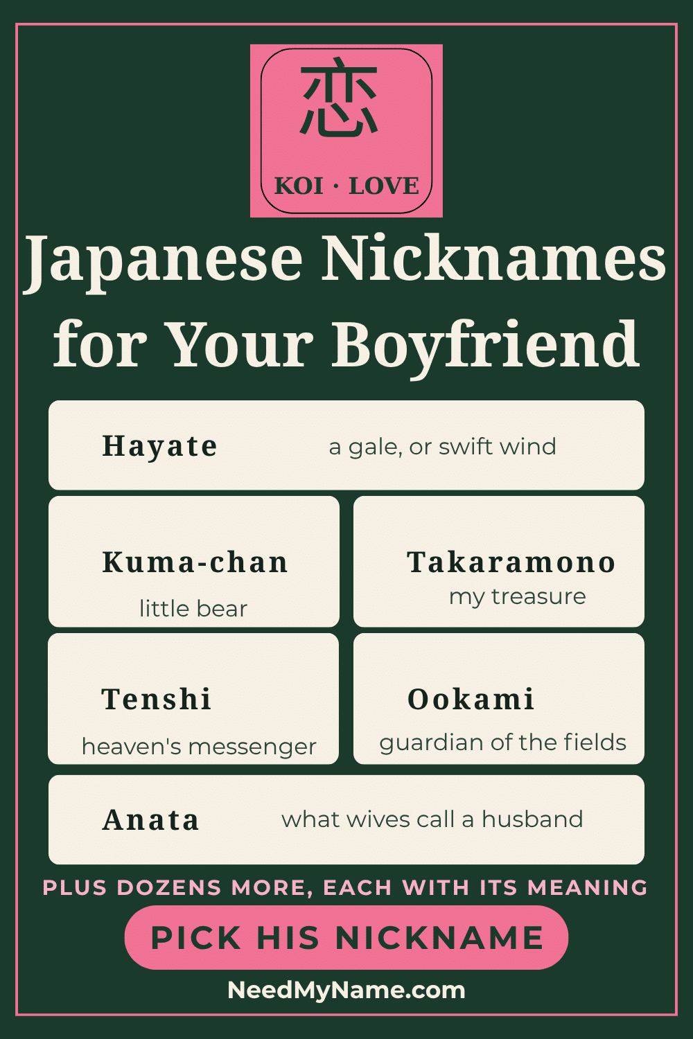 Japanese Nicknames For Boyfriend
